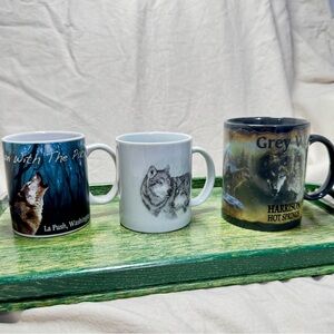 Wolf & Twilight Themed Coffee Mug Set of 3